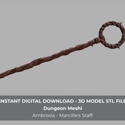 Dungeon Meshi Delicious on Dungeon Marcille Ambrosia Staff - 4'-4" / 1320 mm long Cosplay Prop 3D Model STL File