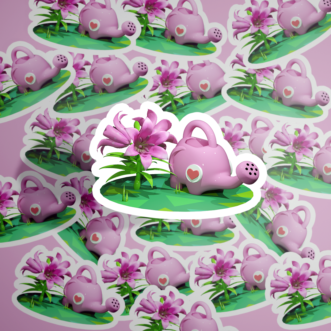 Animal Crossing Watering Can Waterproof Stickers