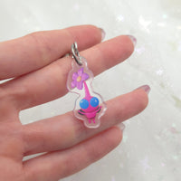 Winged Pink Flying Pikmin Phone Charm