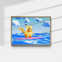 surfing pikachu 5x7 Print