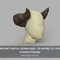 Narmaya Granblue Fantasy Cosplay Horns 3D Model STL File - Porzellan Props
