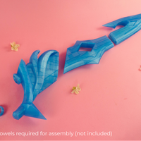 Genshin Impact Tartaglia Childe Water Lance Cosplay Sword 3D Printed Cosplay Kit - Porzellan Props