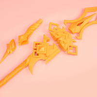 Genshin Impact Vortex Vanquisher Cosplay Polearm 3D Printed Cosplay Prop Kit