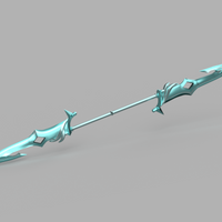 Genshin Impact Tartaglia Childe Water Lance Cosplay Sword 3D Model STL File - Porzellan Props
