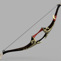Genshin Impact Gorou's Raven Bow 3D Printed Cosplay Prop Kit