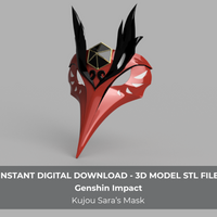 Genshin Impact Kujou Sara Mask 3D Model STL File