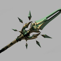 Genshin Impact Primordial Jade Winged Spear Cosplay Polearm 3D Model STL File
