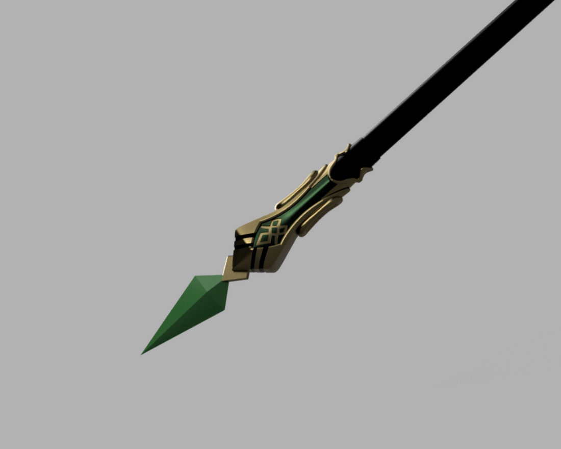 Genshin Impact Primordial Jade Winged Spear Cosplay Polearm 3D Model STL File