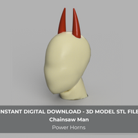 Power Cosplay Horns Chainsaw Man 3D Model STL File - Porzellan Props