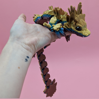 Gold, Blue and Purple Gradient Articulated Dragons