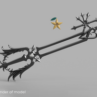 Kingdom Hearts Oathkeeper Keyblade 3' long 3D Printed Cosplay Kit - Porzellan Props