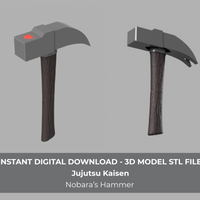 Jujutsu Kaisen JJK Nobara Kugisaki Hammer 3D Model STL File - Porzellan Props