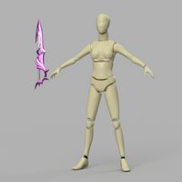 Genshin Impact Tartaglia Childe Electro Delusion Form Blade Cosplay Sword 3D Model STL File