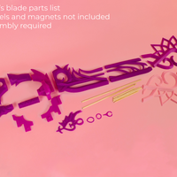 Kingdom Hearts Sora and Riku's Combined Keyblade 3D Printed Cosplay Kit - Porzellan Props