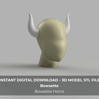 Bowsette Cosplay Horns 3D Model STL File - Porzellan Props