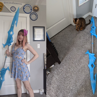 Genshin Impact Tartaglia Childe Water Lance Cosplay Sword 3D Printed Cosplay Kit - Porzellan Props