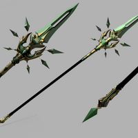 Genshin Impact Primordial Jade Winged Spear Cosplay Polearm 3D Model STL File