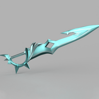 Genshin Impact Tartaglia Childe Water Blade Cosplay Sword 3D Model STL File - Porzellan Props