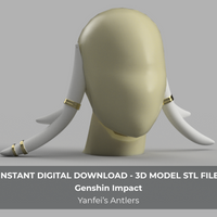 Genshin Impact Yanfei Antlers Horns Cosplay 3D Model STL File