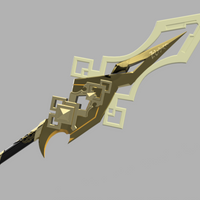 Genshin Impact Vortex Vanquisher Cosplay Polearm 3D Model STL File