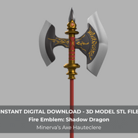 Fire Emblem Shadow Dragon Minerva's Axe Hauteclere 3D Model STL Files for Cosplay - Porzellan Props