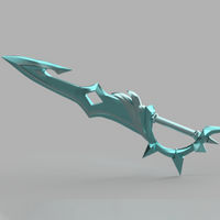 Genshin Impact Tartaglia Childe Water Blade Cosplay Sword 3D Model STL File - Porzellan Props