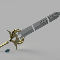 She Ra's Sword of Protection LED Edition - 3 ft long 3D Model STL File for Cosplay - Porzellan Props