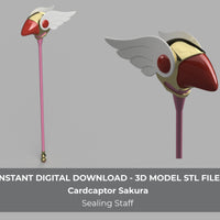 Cardcaptor Sakura Sealing Staff 3D Model STL File for Cosplay - Porzellan Props