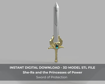 She Ra's Sword of Protection - 3 ft long 3D Model STL File for Cosplay - Porzellan Props