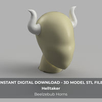 Helltaker Beelzebub Cosplay Horns 3D Model STL Files - Porzellan Props