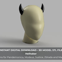 Helltaker Demon Cosplay Horns for Pandemonica, Modeus, Justice, Zdrada, and Malina 3D Model STL Files - Porzellan Props