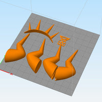 Helltaker Lucifer Cosplay Horns + Accessories 3D Model STL File Bundle - Porzellan Props