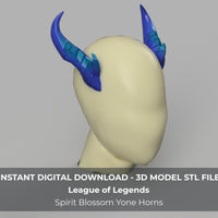 League of Legends LoL Spirit Blossom Yone Cosplay Horns 3D Model STL Files - Porzellan Props