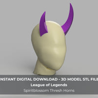League of Legends LoL Spirit Blossom Thresh Cosplay Horns 3D Model STL Files - Porzellan Props