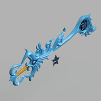 Kingdom Hearts - Aqua's Brightcrest Keyblade 3' long 3D Model STL file for Cosplay - Porzellan Props
