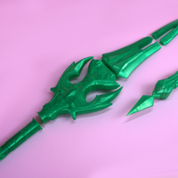 Genshin Impact Primordial Jade Winged Spear Cosplay Polearm 3D Printed Cosplay Prop Kit