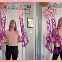 Kingdom Hearts Sora and Riku's Combined Keyblade 3D Printed Cosplay Kit - Porzellan Props