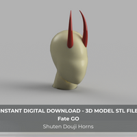 Fate Shuten Doji Douji Assassin Cosplay Horns 3D Model STL File - Porzellan Props