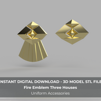 Fire Emblem Three Houses Garreg Mach Student Uniform Emblem 3D Model STL File for Cosplay - Porzellan Props