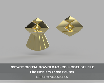 Fire Emblem Three Houses Garreg Mach Student Uniform Emblem 3D Model STL File for Cosplay - Porzellan Props