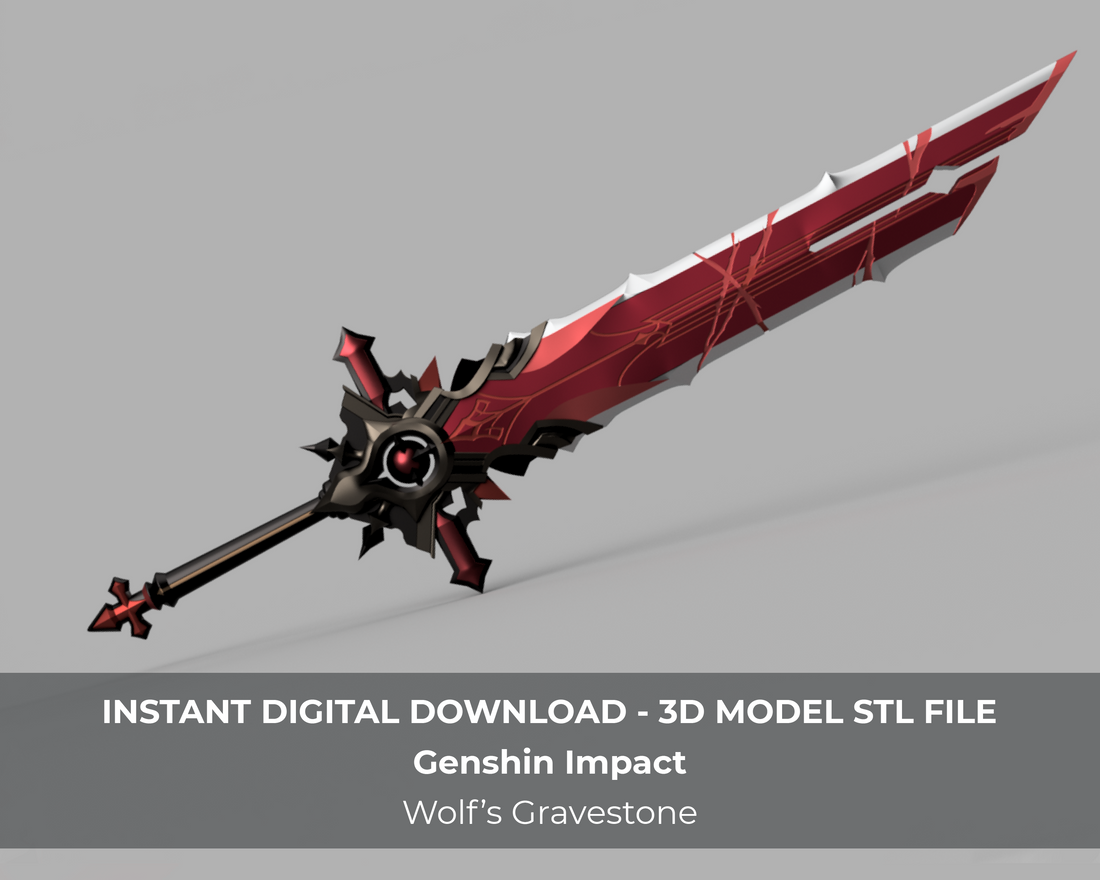 Genshin Impact Wolf's Gravestone Cosplay Sword 3D Model STL File