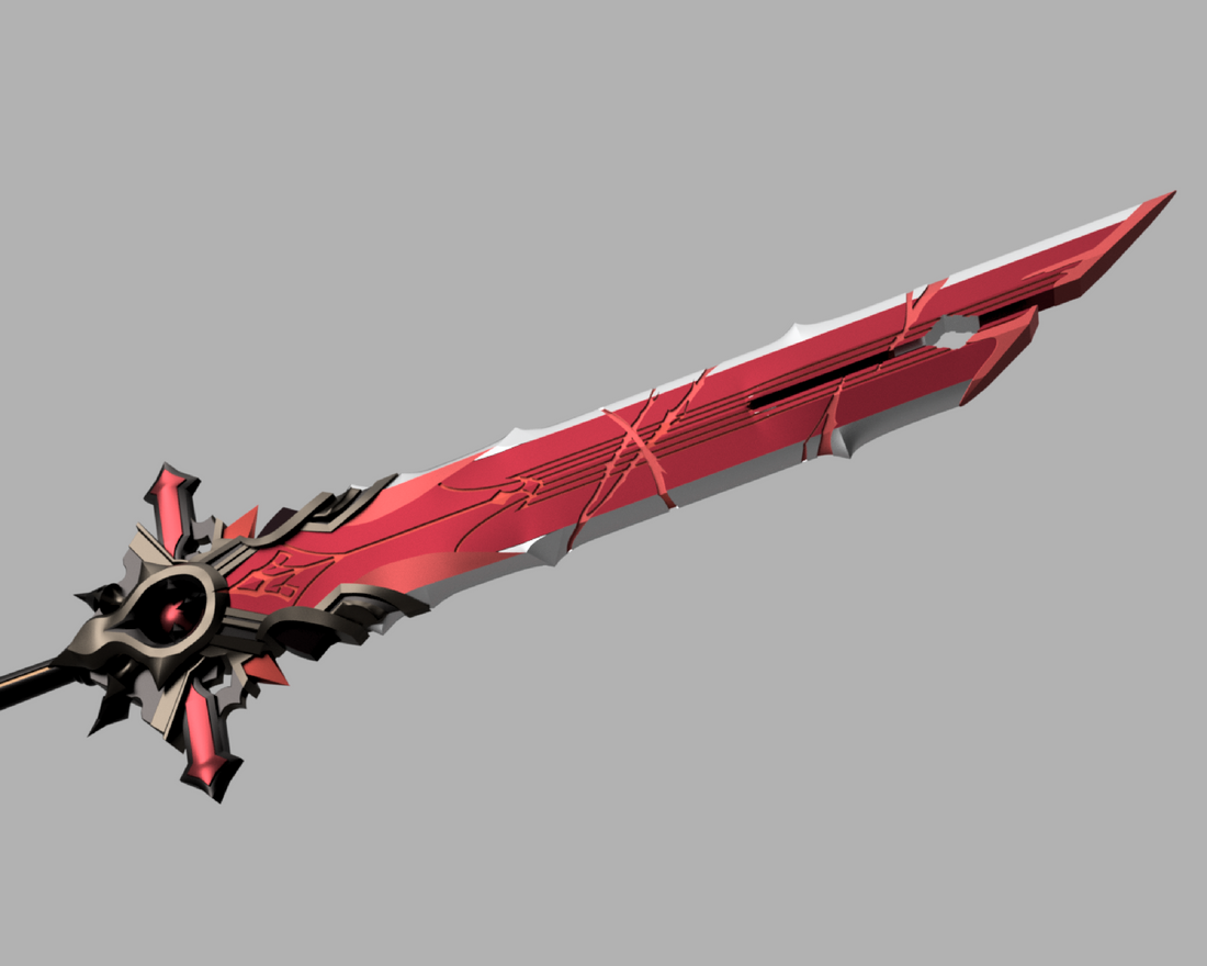 Genshin Impact Wolf's Gravestone Cosplay Sword 3D Model STL File