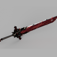 Genshin Impact Wolf's Gravestone Cosplay Sword 3D Model STL File