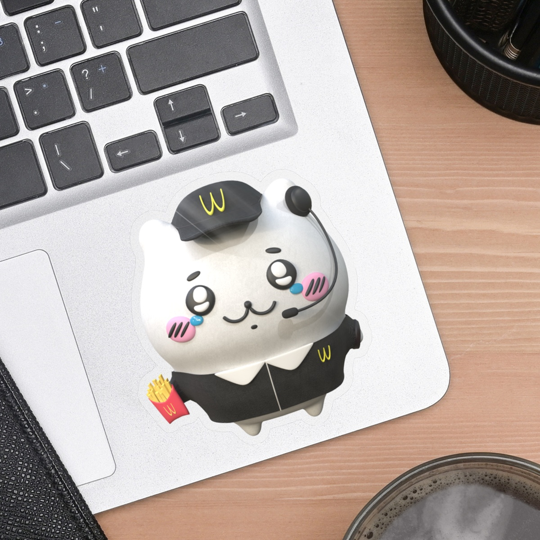 Minimum Wage Employee Chii Clear 2.5" Vinyl Sticker