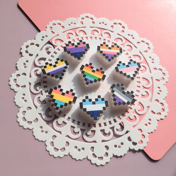 Pixel Heart Shoe Charm Accessory