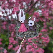 Hollow Knight Ghost + Hornet 2.5" Vinyl Clear Sticker
