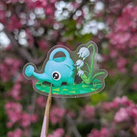 Animal Crossing Elephant Watering Can Clear 2.5" Vinyl Sticker
