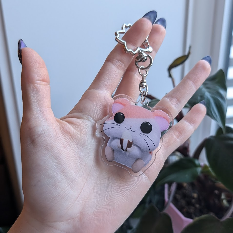 B GRADE Hamtaro Hamster Acrylic Keychain