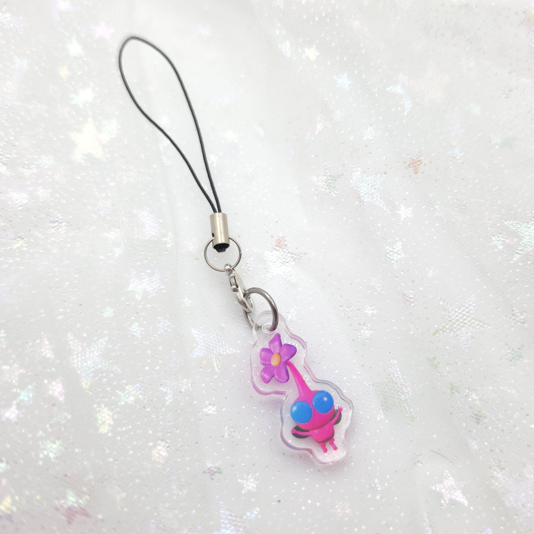 Winged Pink Flying Pikmin Phone Charm