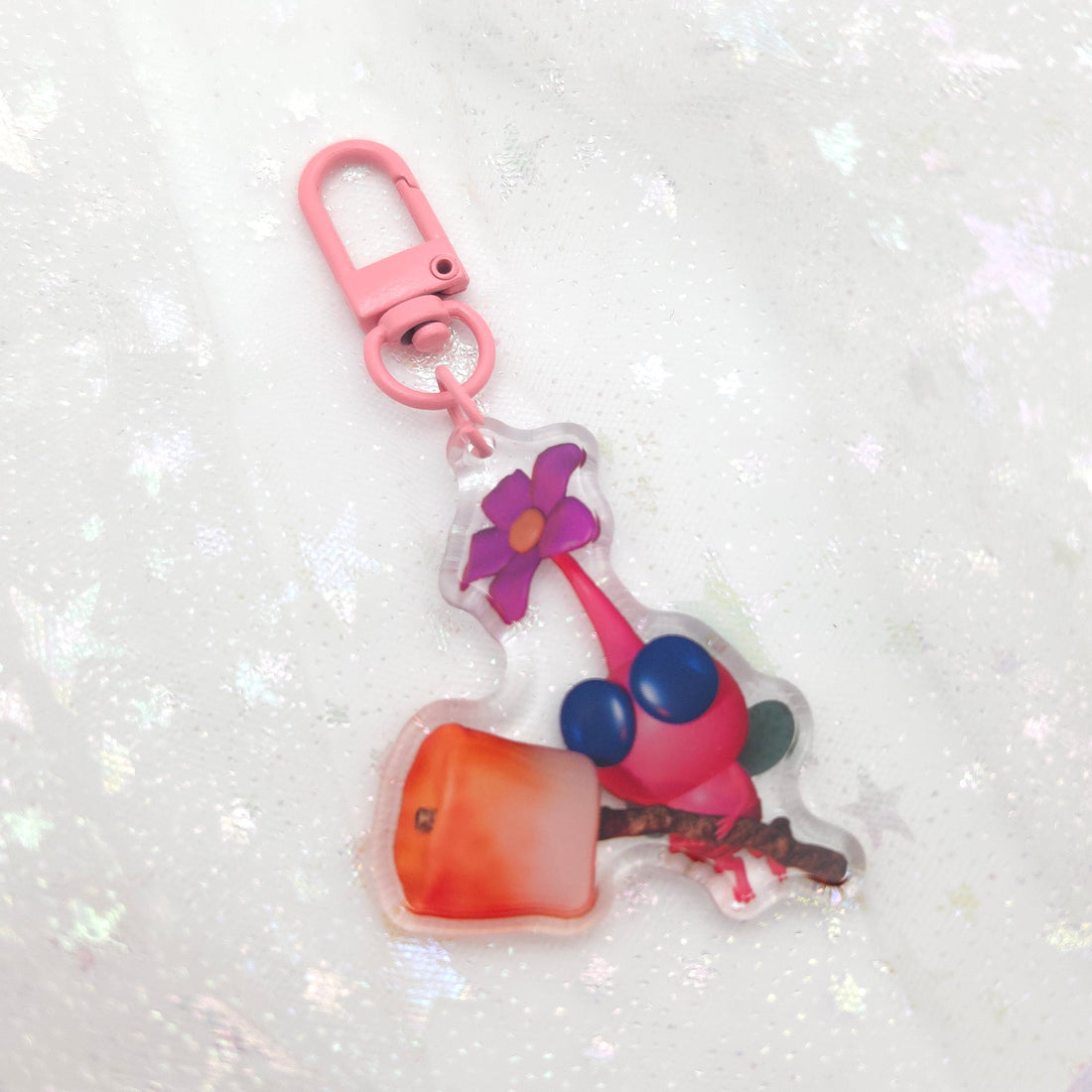 Winged Pink Pikmin Acrylic Keychain